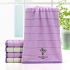 2PCS 35*75cm Aromatherapy Soft Bath Towel Cotton Embroidery Lavender Towel Set Cotton Hand Face Towel Sheet Set 2