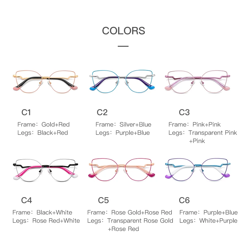 Anti Radiation Glasses Anti Blue Light Glasses Eyewear Frames Women Metal Spring Hinges