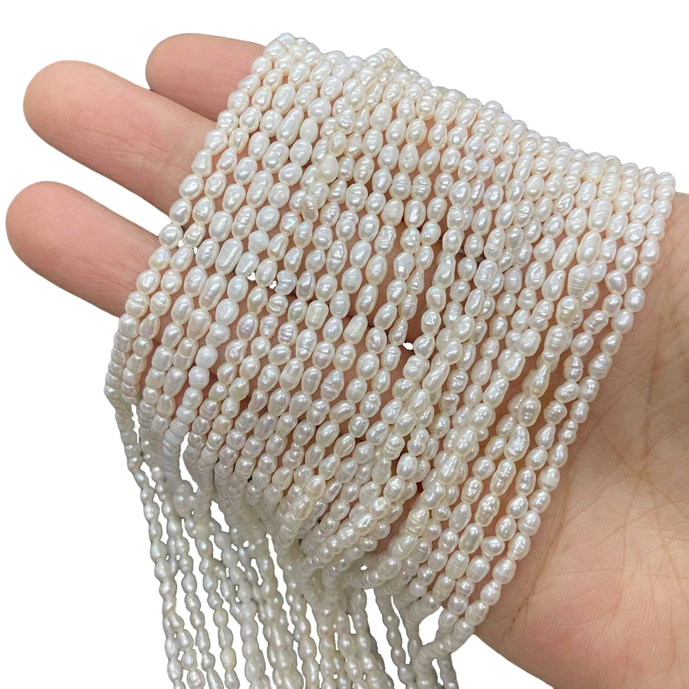 

Natural Freshwater Pearls Rice shape Grade A Punch Loose Beads for Jewelry Making DIY Charm Bracelet Necklace Accessories 2mm3mm