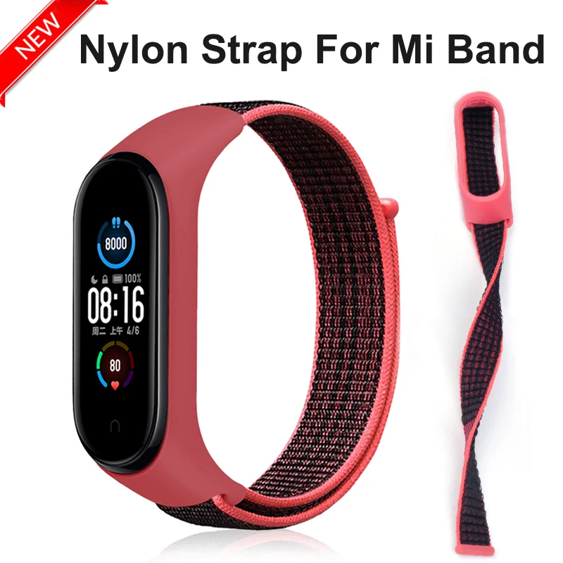 

Nylon Strap For Xiaomi Mi Band 7 6 Bracelet Watchband pulsera correa Strap Miband Bracelet Wristband Sport Loop Mi band 6 5 4 3