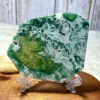 Healing Natural Crystals Moss Agate Slab Slice Gemstones mediation Mineral Energy Home Decorations Gift 1
