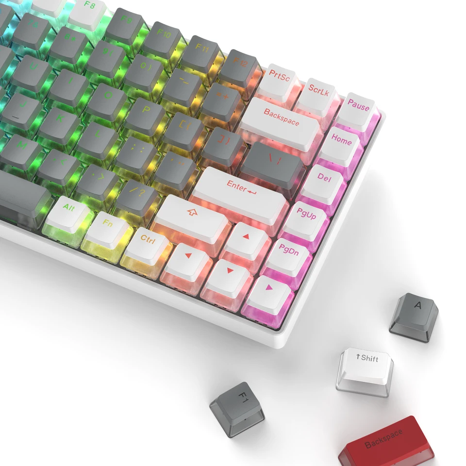 Keycaps PBT Pudding 165 Tasti - Layout ANSI US, Retroilluminazione RGB, Compatibile Con Razer/Corsair