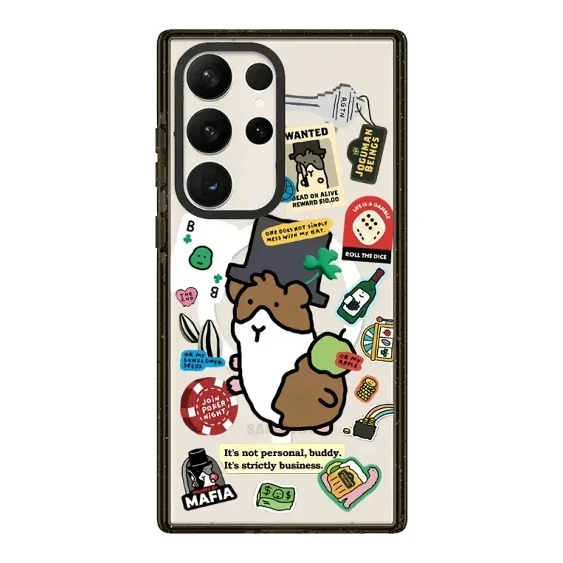 

Cute Cartoon Dinosaur MagSafe Acrylic Black Border Case for Samsung Galaxy S24 U S23 U S22 Ultra S24 Plus Cover Shell