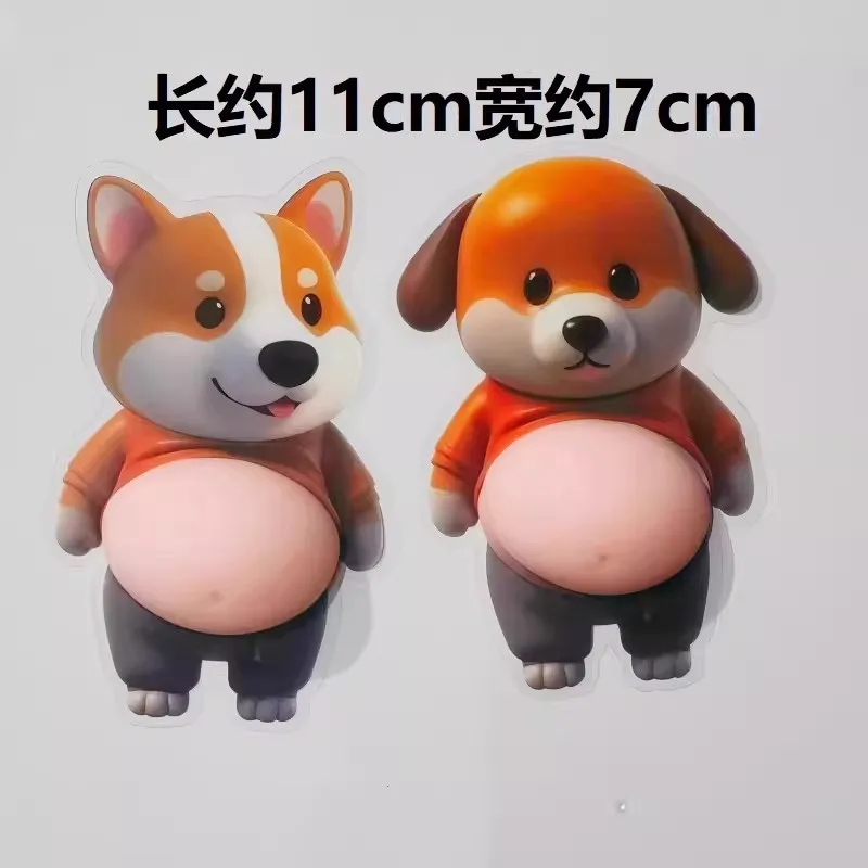 Fat Chai Dog Anti-Kollisions-Aufkleber – Niedliche, bauchige Hunde-Armaturenbrettschutzfolien fürs Auto, grenzüberschreitende Kühlschrankmagnete, Heimdekoration – Detail 9