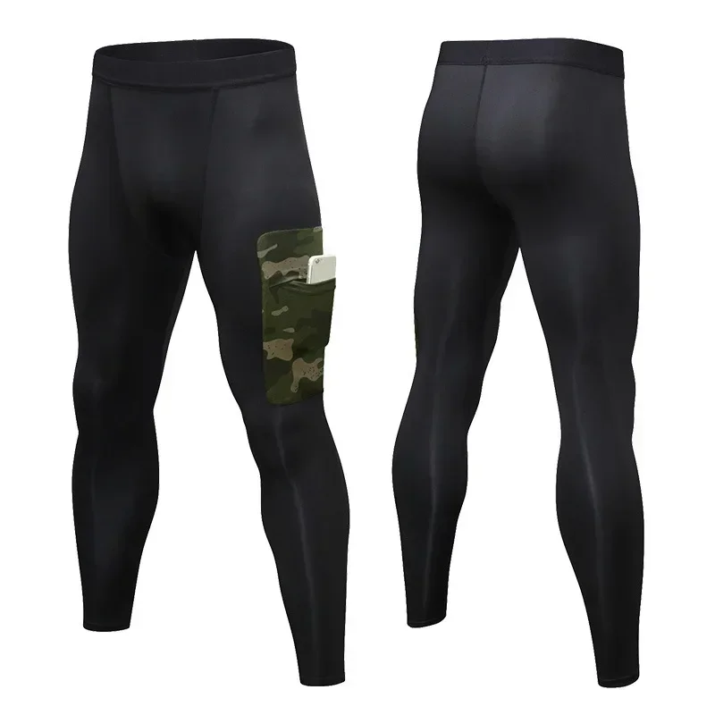 Tights Sport Man Compression Pants Fitness Camouflage Pocket Training Workout Sports Leggings Men's Running Tights Gym Clothing