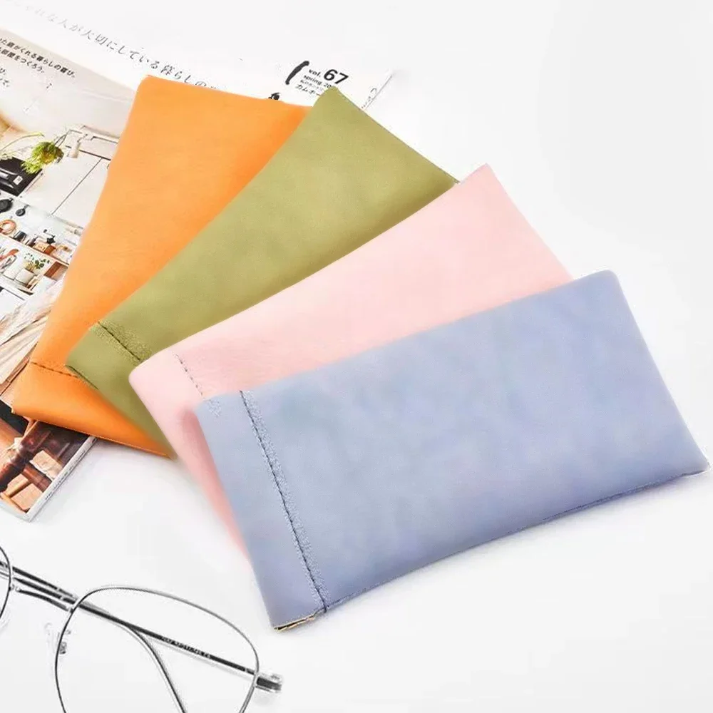 Multicolored Soft PU Leather Unisex Eyewear Storage Pouch