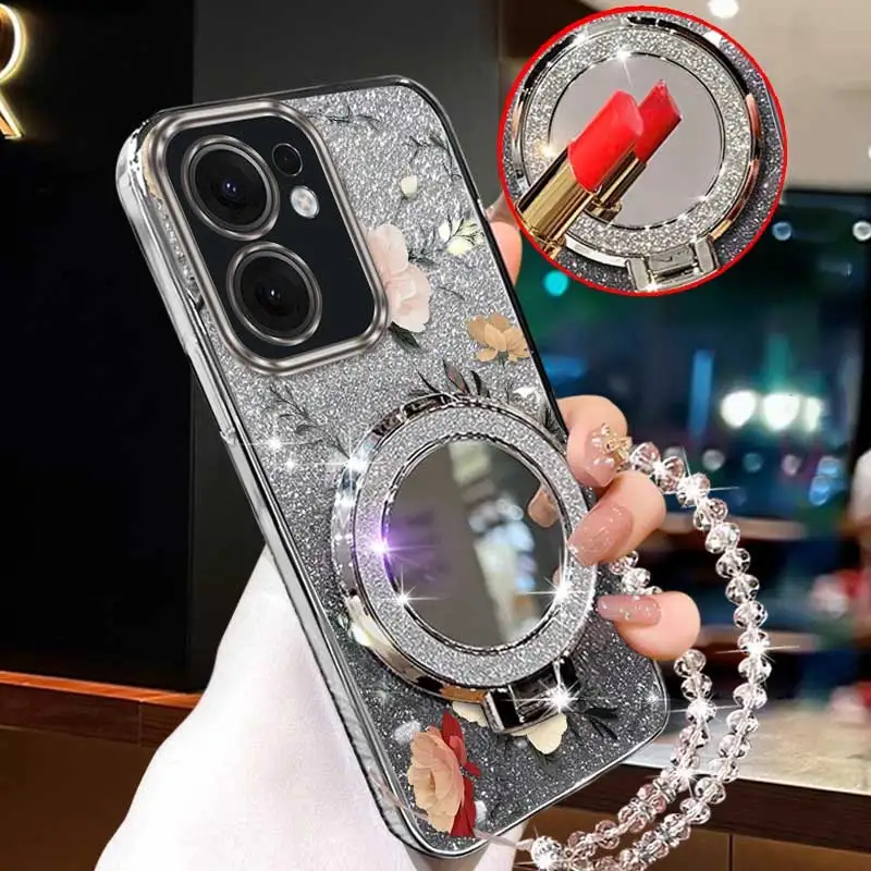 3-Piece Floral Phone Case Set with Lanyard and Stand