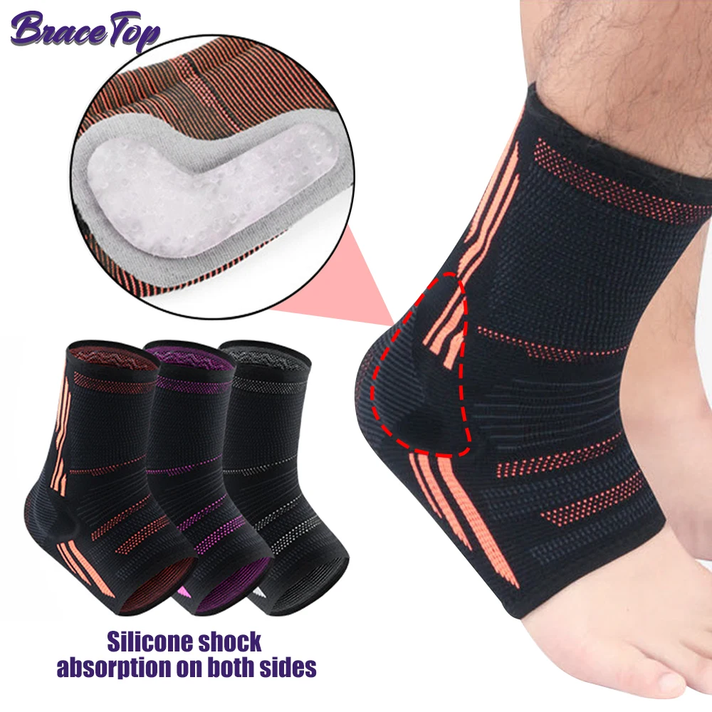 Ankle Support 1PCS Compression Sleeve Guard with Stabilizing Gel Pads For Ankle Achilles Tendonitis Plantar Fasciitis Pain