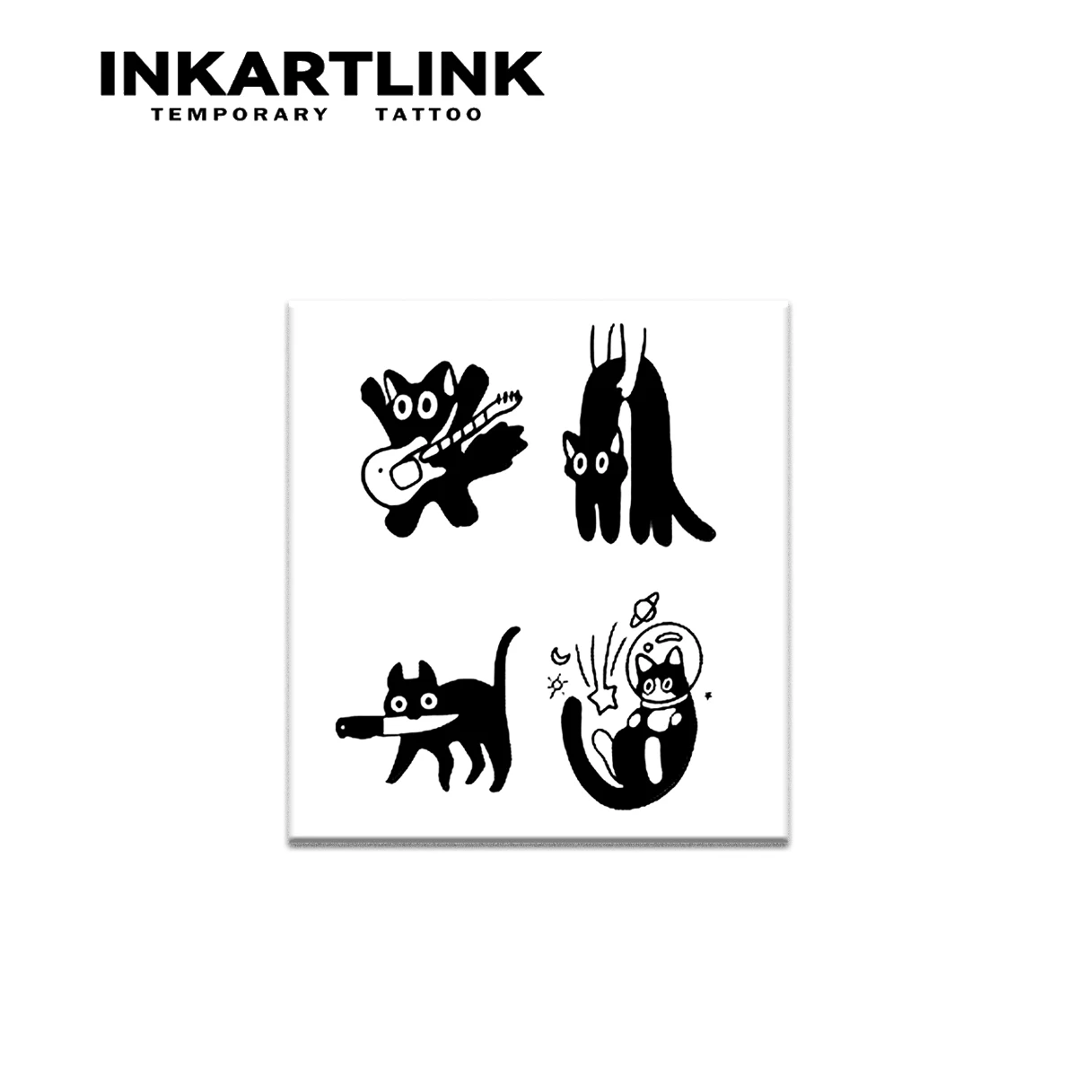 Cute black cat Temporary Tattoo,Lasts To 15 Days New Technology Magic Waterproof Semi Permanent Sticker. 3