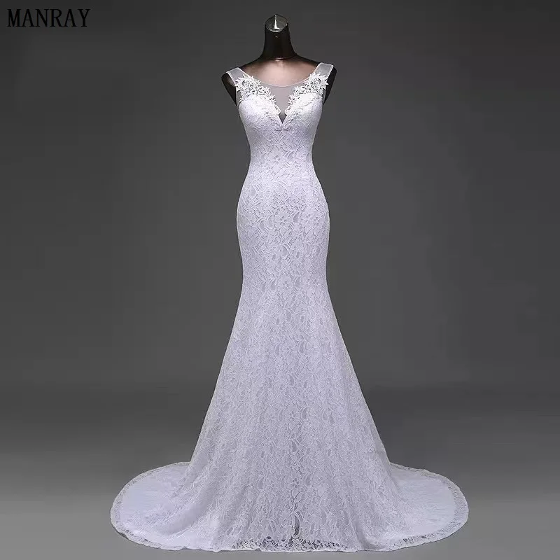

MANRAY Real Picture Mermaid Wedding Dress New 2023 Plus Size Lace Appliques Vestidos De Novia Off The Shoulder Robe De Mariée