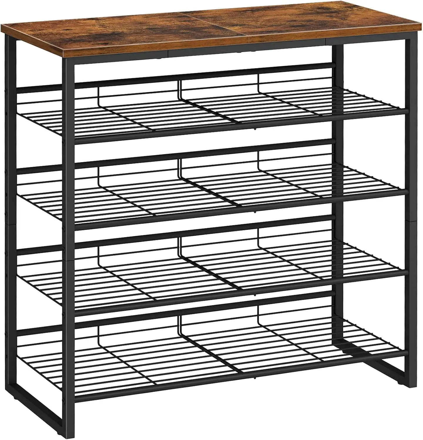 رف أحذية، منظم أحذية من 5 طبقات، أرفف أحذية قابلة للتعديل، مسطحة أو مائلة، يحمل 16-20 زوجًا، ثابتة ومتينة للمدخل،