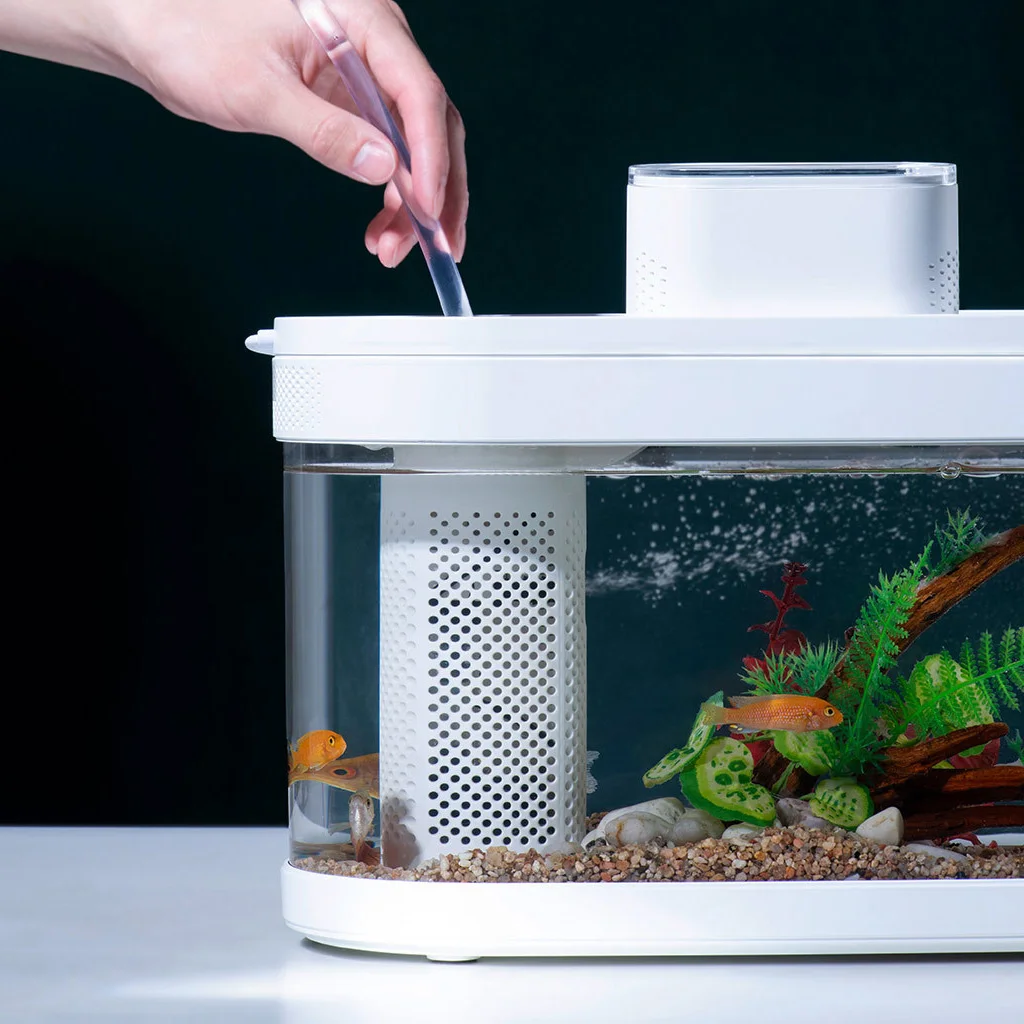 Hot Sale WiFi Automatic Feeder Desktop Living Room Glass Fish Tank
