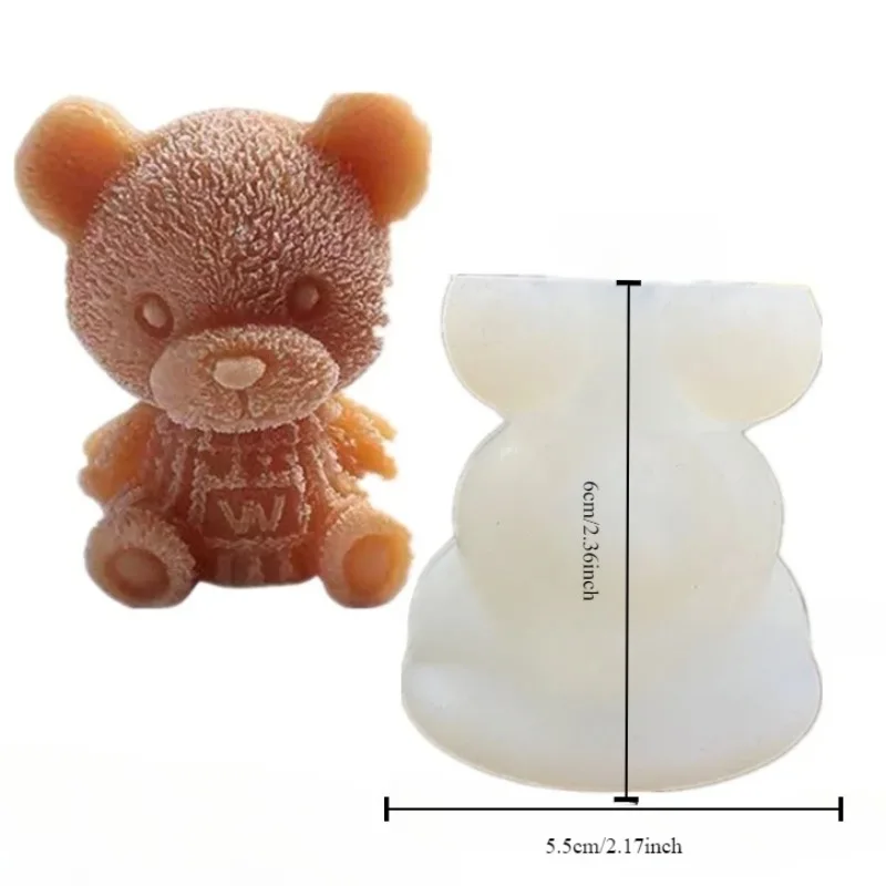3D Ice Cube Maker Little Bear Shape Chocolate Cake  Mould  DIY Whiskey Wine Cocktail Silicone Mold Ice Cube Tray Ice Mold