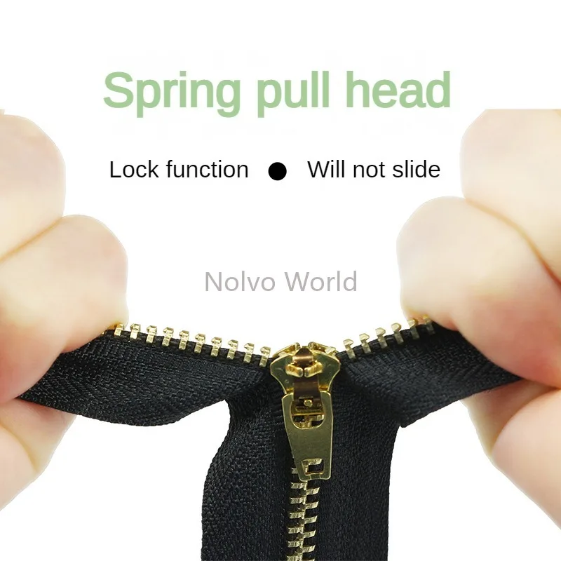 10-13-15-18CM 4# Metal Closed End Zipper Auto Lock For DIY Replacement Bags Garment Wallet Skirt Brass Teeth Zipper Accessories