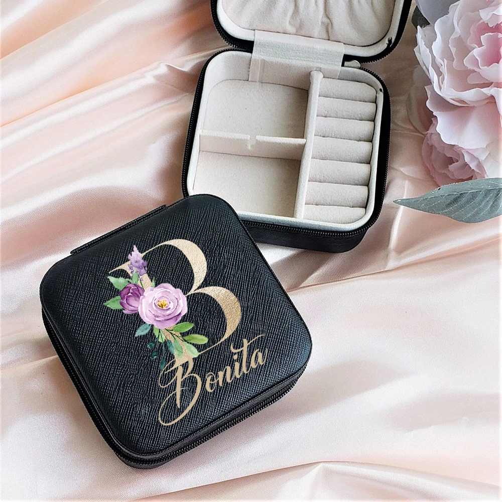 Bridesmaid Gifts Jewelry Box Bride Tribe Travel Jewelry Organizer for Bridesmaid Boxes Wedding Bachelorette Party Favors