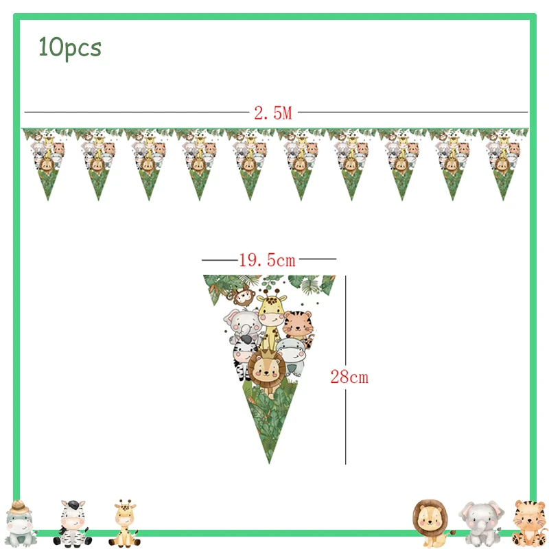 thumbnail image 1 of Decoraciones para fiestas de cumpleaños con animales de la jungla Wild One Woodland Safari Platos de papel Vasos Servilletas Globos Suministros para baby shower para niños, 1 of 5