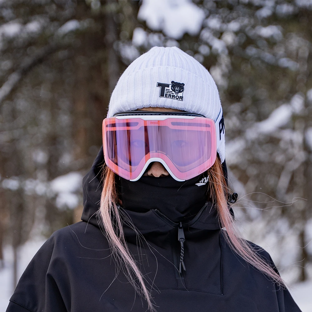 PRIME C2 magnetic ski goggles cylindrical half frame HD wide angle anti-fog anti-slip ventilation anti-fall anti-ultraviolet 5