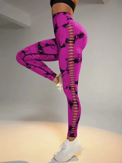 Tie Dye Cut Out Leggings 39