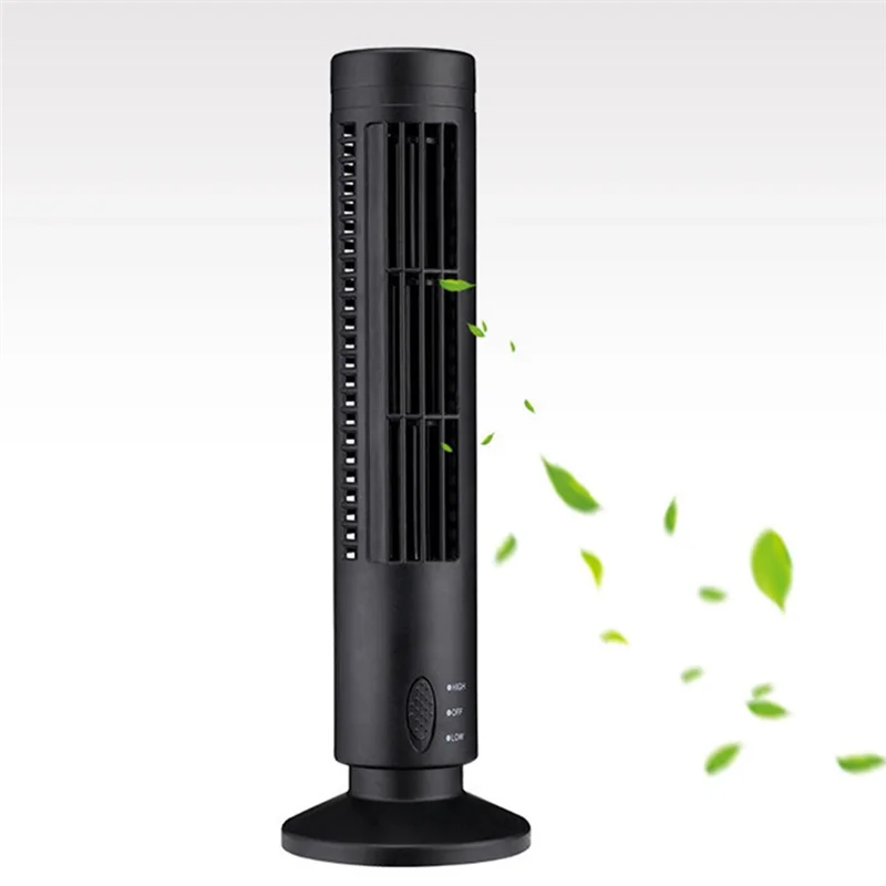 New USB Tower Fan Bladeless Fan Tower Electric Fan Mini Vertical Air Conditioner, Bladeless Standing Fan White