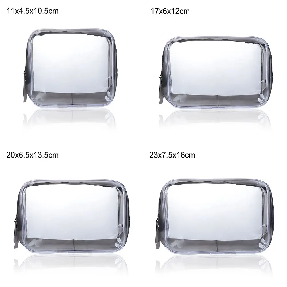 Environmental Protection PVC Transparent Zipper Cosmetic Bag Women Travel Waterproof Wash Toiletry Bags Makeup Organizer Case