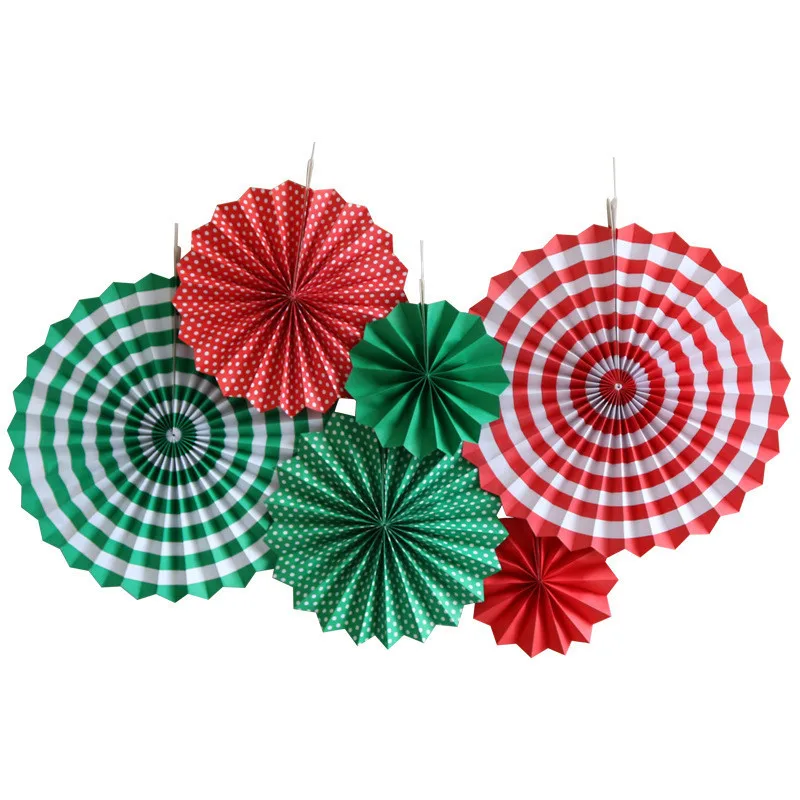 6pcs/set Decorative Wedding DIY Wheel Tissue Paper Hanging Fans Flowers Craft For Birthday Party Wedding Baby Shower Decoration