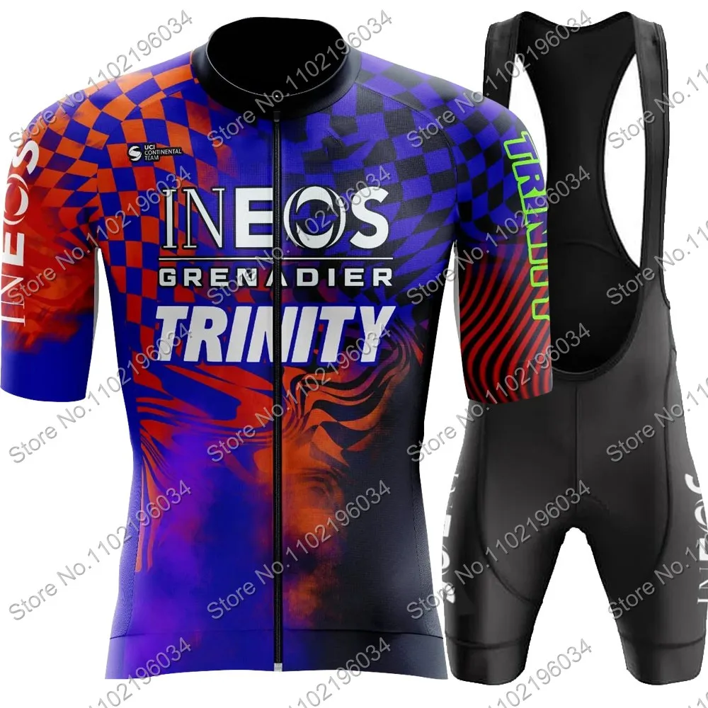 Ineos Grenadier Trinity Cycling Jersey Men Set Bicycle Clothing Kit Road Bike Shirts Suit Bicycle Bib Shorts MTB Maillot