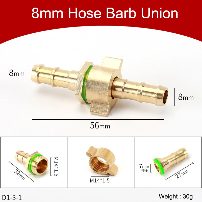 Brass 10mm Barb Hose To M18 X1.5 Female Threaded Pipe Fitting Connector Thread E - Foto 7