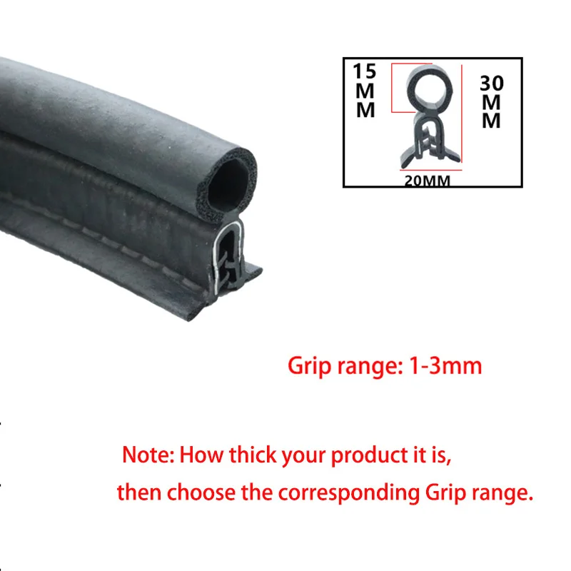 Durable U-Type Rubber Edge Guard - Anti-Collision & Waterproof Sealing Strip