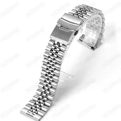 Sleek Stainless Steel Jubilee-Style Watch Strap Bracelet (Multiple Widths Available) for 18mm (Silver nologo)