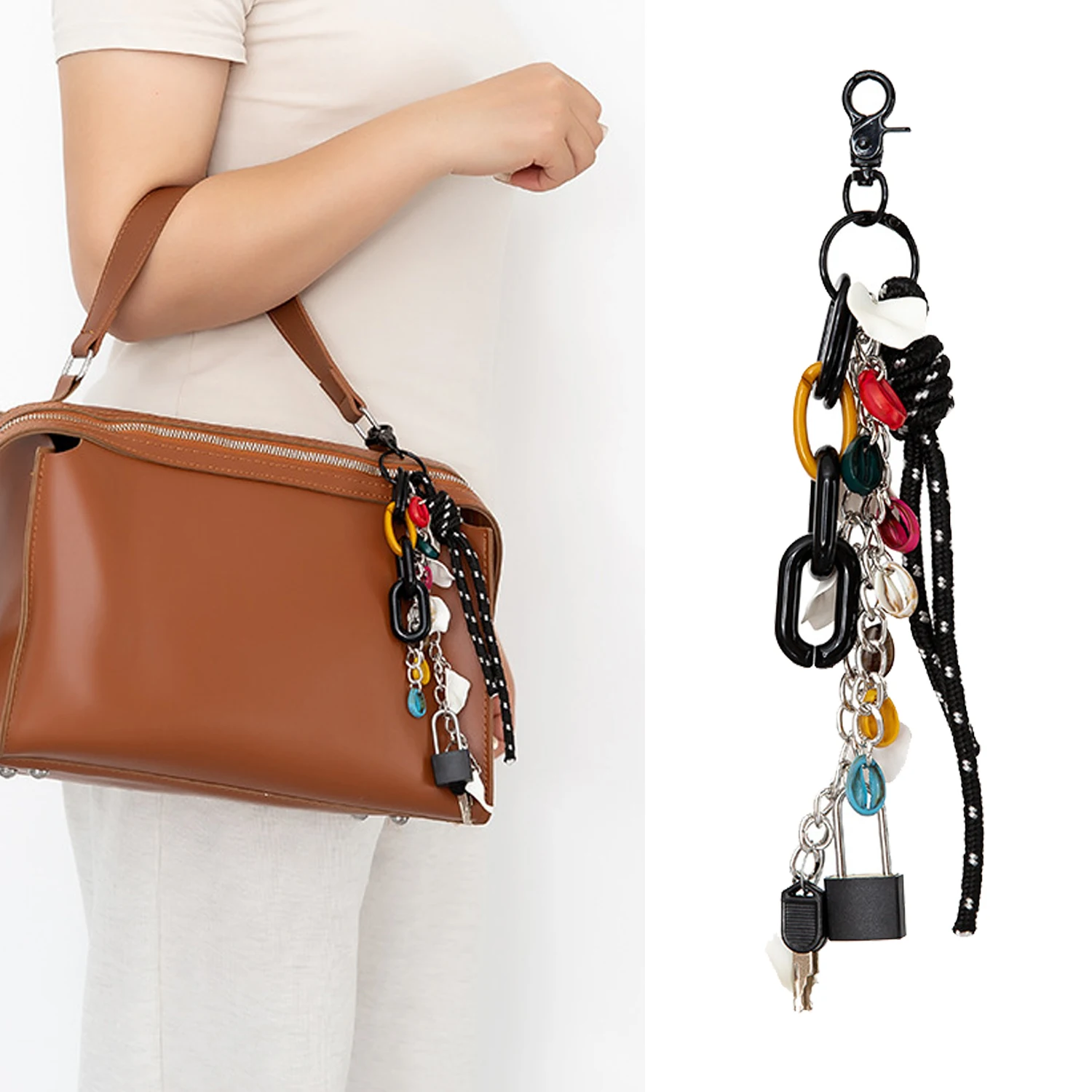 패션 잠금 가방 체인 독립 가방, DIY 팔찌 송진 컬러 전화 케이스, 체인 가방 액세서리