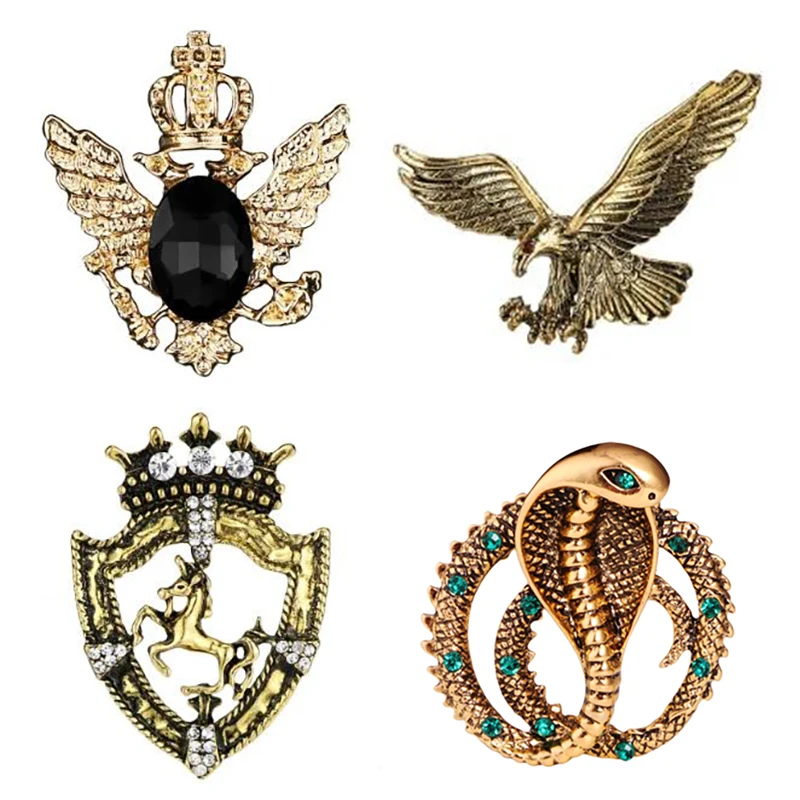 Vintage Brooches Eagle, Snake, Lion or Horse 1