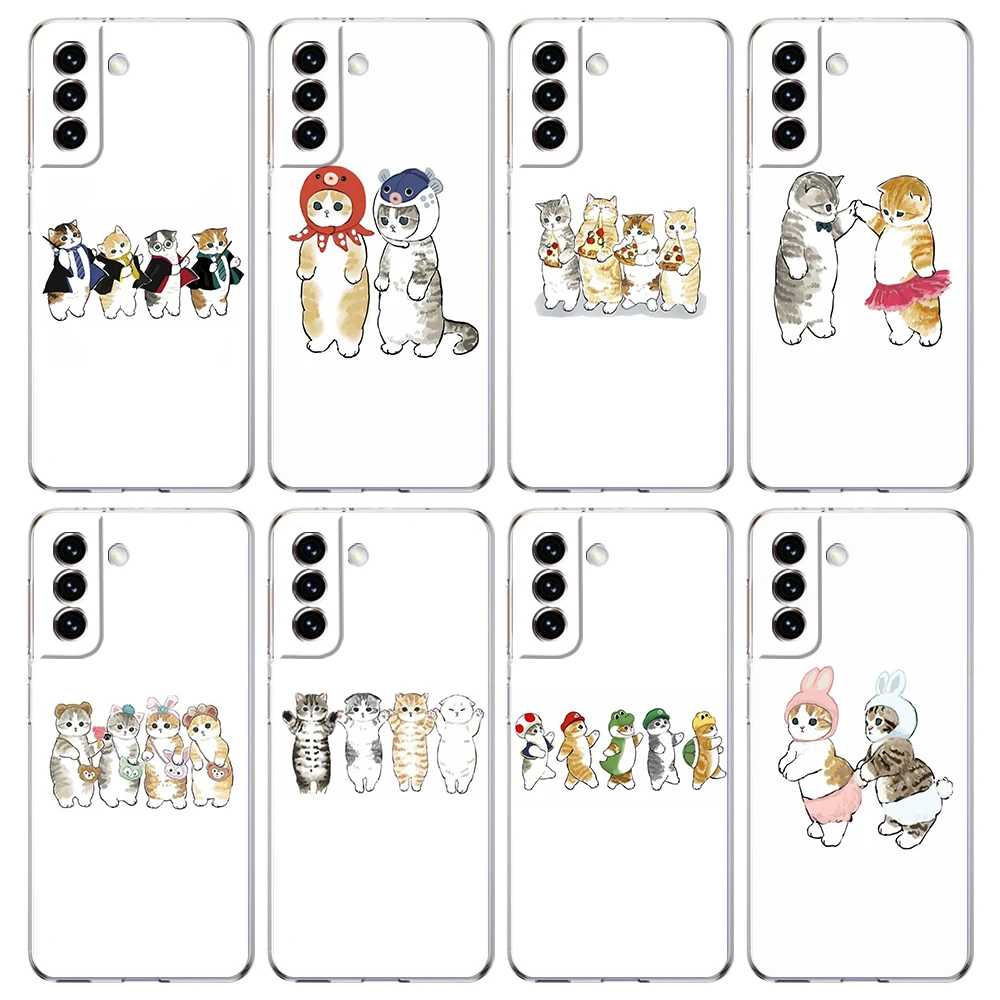 Cute Cat Cartoon Transparent Shockproof Phone Case