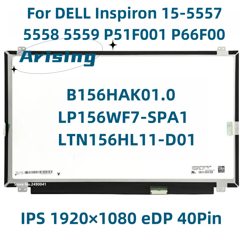 

15.6"LED Touch LCD Screen LP156WF7 (SP)(A1) LP156WF7 SPA1 For Dell Inspiron 15-5000 5559 DP/N 0KWH3G 1920*1080 IPS Panel