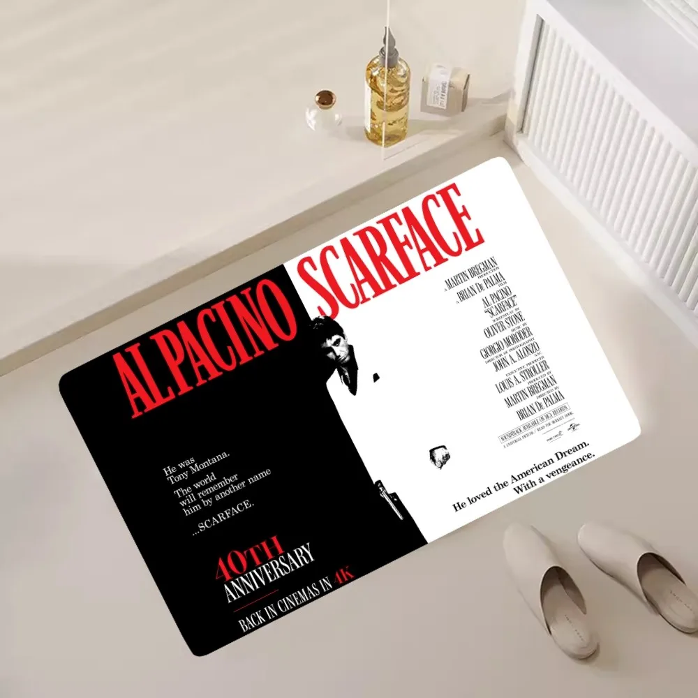 Scarface 1983 필름 알 파치노 영화 바닥 매트, 침실 주방 문짝 목욕 하우스, 초흡수성 발 미끄럼 방지