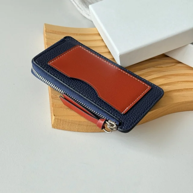 Luxury Brand Wallets Handmade Unisex Bag Lychee-Grained Cowhide Business Card ID Holder Puzzle Clip Coin Purse Holiday Gift 4