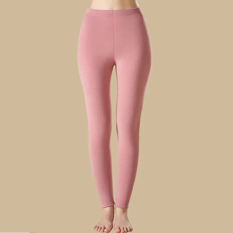 Winter Leggings Women Keep Warm Plus Velvet Thicken Solid Simple Female High Waist Chic Thermal Ankle-length Legging Cozy Basic