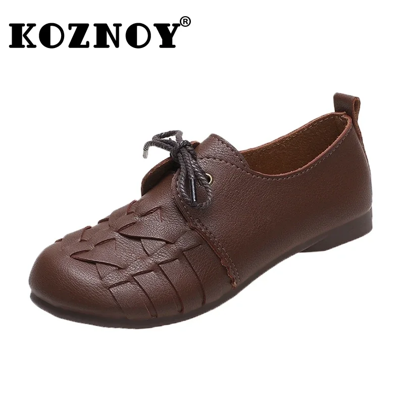 

Туфли женские из натуральной кожи, с круглым носком, на шнуровке, на осень