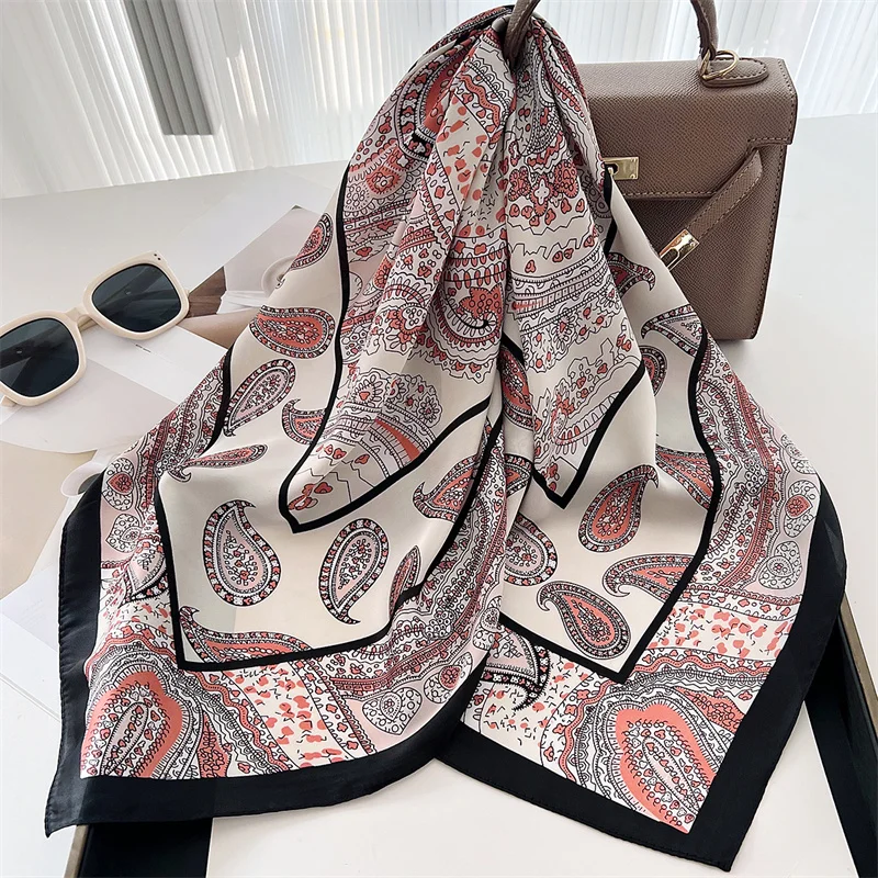 Elegant leopard print scarf worn casually