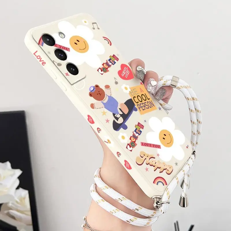 Slithering Bear Crossbody Lanyard Silicone Phone Case Cover