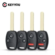 KEYYOU Replacement Remote Car Key Shell For Honda Accord Civic CRV Pilot Insight 2 2+1 3 3+1 4 Buttons Fob Auto Key Case Cover
