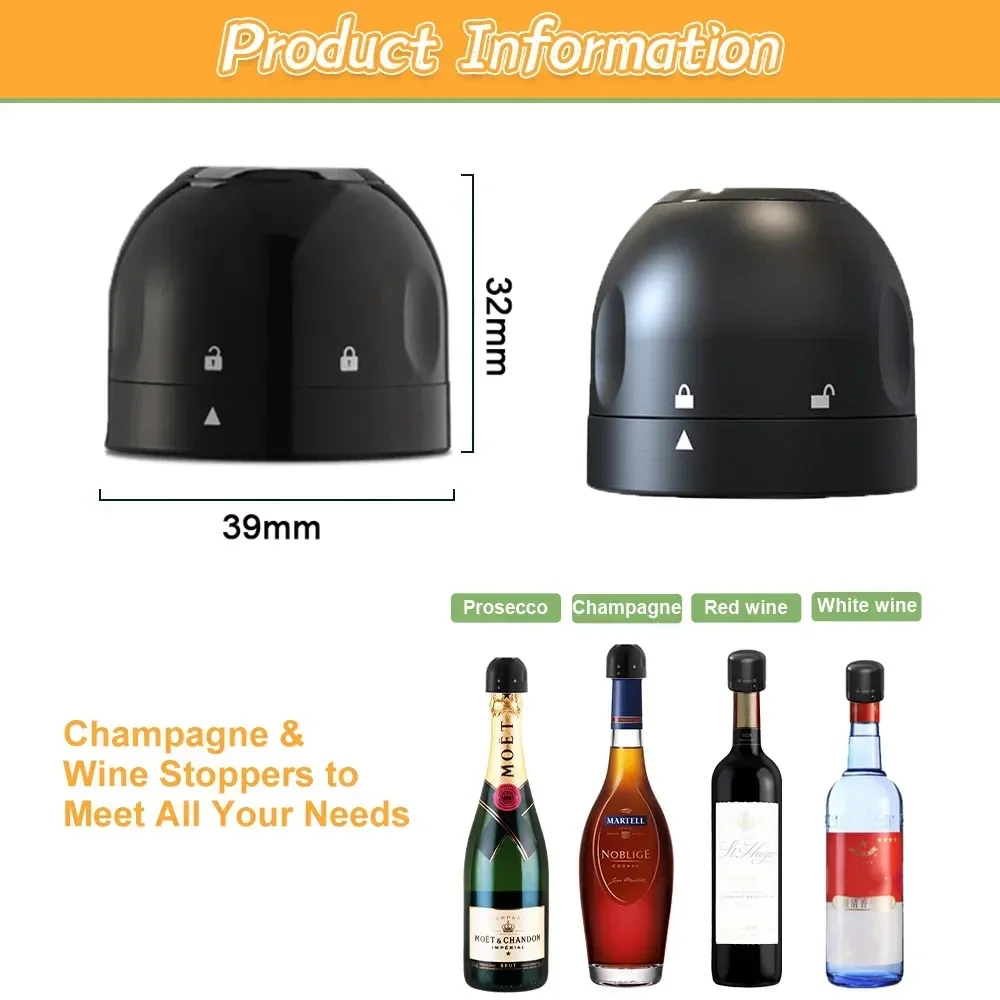 1/2Pcs Bar Accessories Garden Straw Home Kitchen Drinkware Stopper Cocktail Vacuum Dining Reusable Proof Champagne Bottle Tool