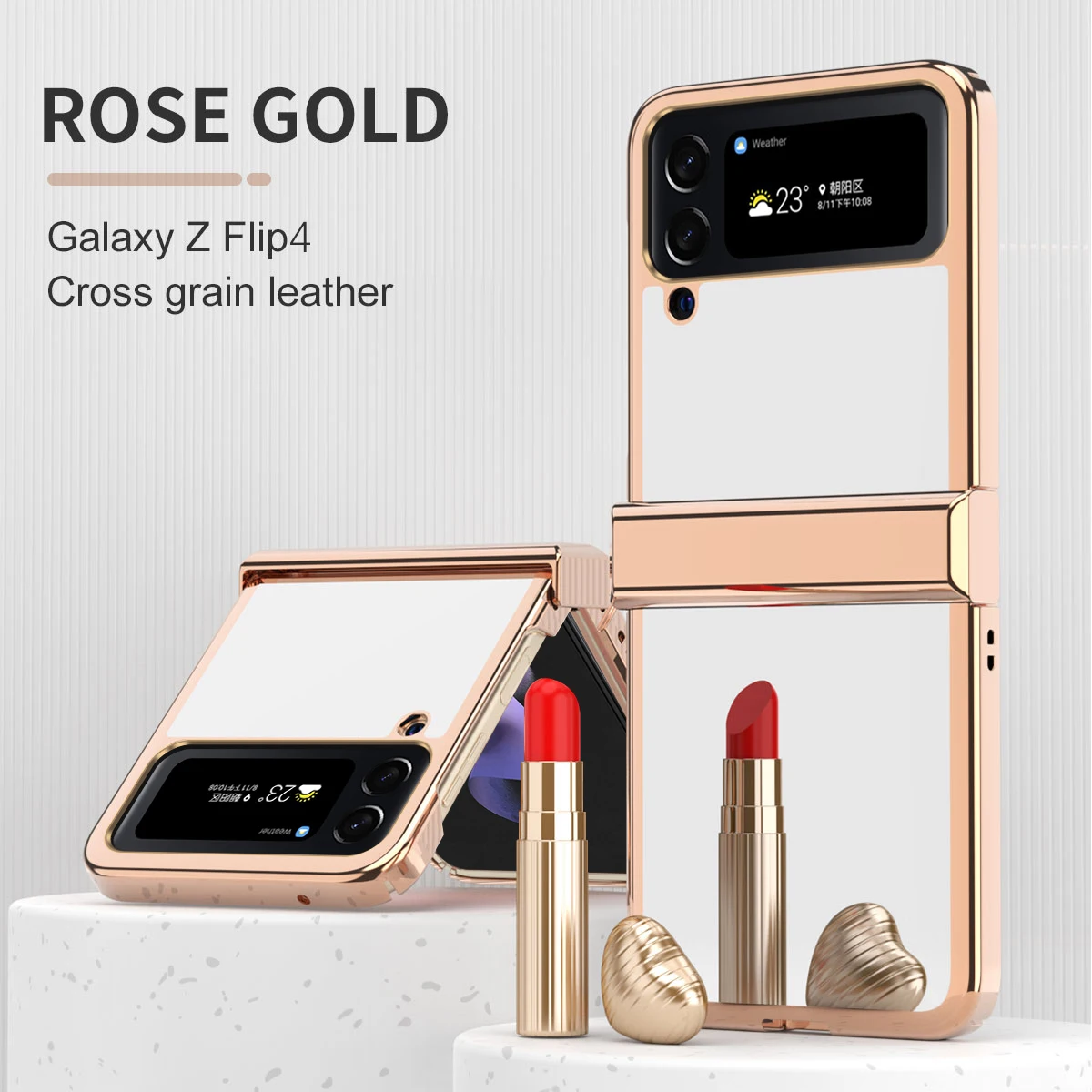 

Luxury Korean Black Border Mirror Phone Case for Samsung Galaxy Z Flip 3 4 5G Z Flip3 Zflip3 Zflip4 Shockproof BackCover