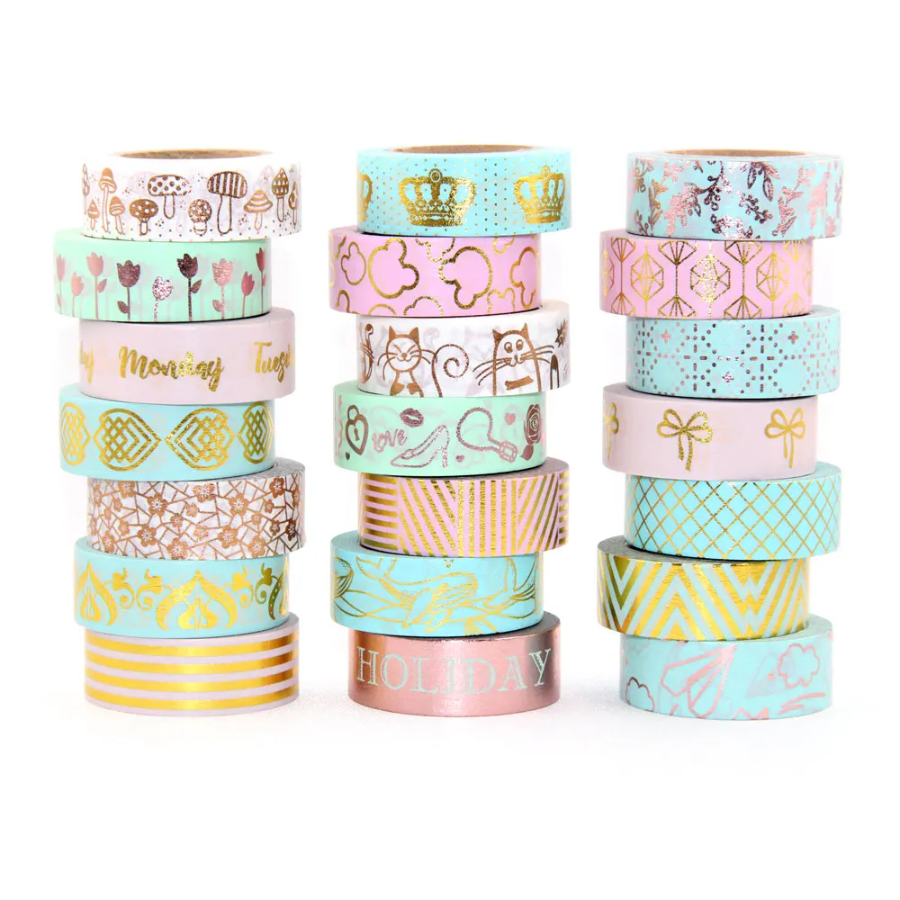 1x Foil Washi Tape Scrapbooking Tools Cute Adhesiva Decorativa Japanese