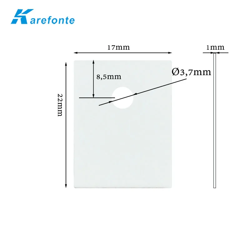 TO-247 Al2O3 Alumina Ceramic Pad 1mm *17mm*22mm Alumina Ceramic Plate With Hole For Electronics Kit Capacitor