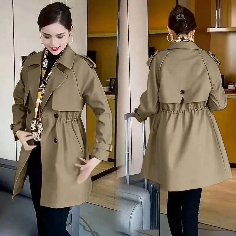 Solid Women's Trench Coat 2023 Spring Autumn New Fashion Temperament