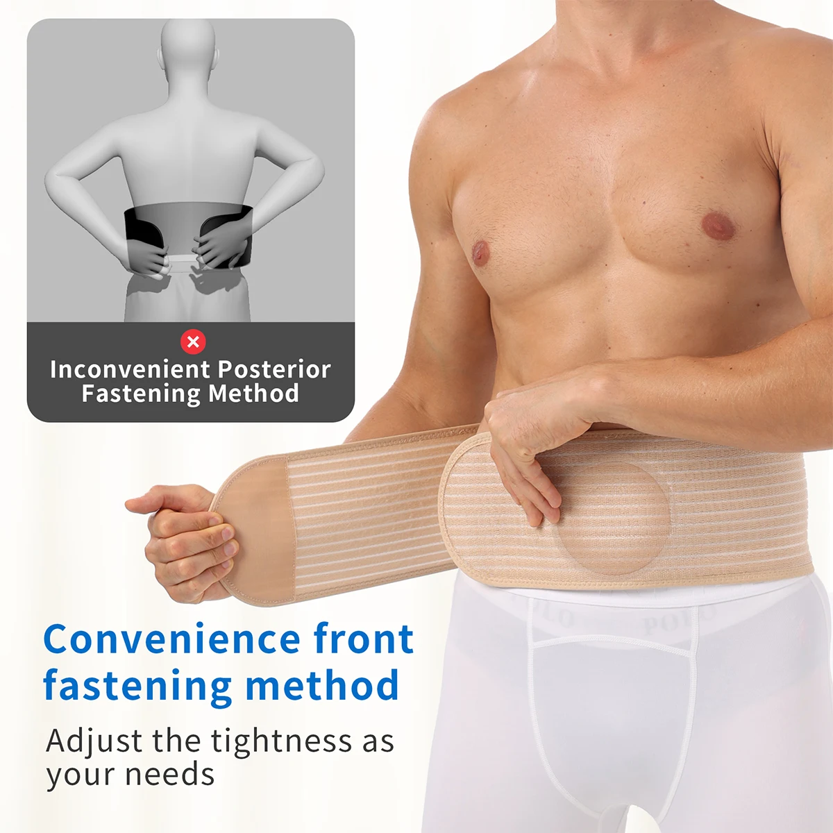 Umbilical Hernia Belt VELPEAU Umbilical Hernia Belt Belly Button Hernia Incisional Abdominal Binder Support Compression Pad Men Women