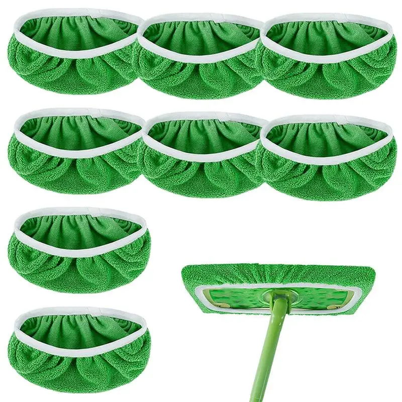 

8 Pack Wet and Dry Use Flat Mop Cover Reusable Household Floor Cleaning Pads Mop Household Kitchen Living Room Cleaning Tools