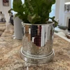 Disco Ball Planter Pot with Drainage Hole Ceramics Mirror Disco Ball Vase Plant Pot Flower Pot Flat Base Mirror Disco Ball Vase 2