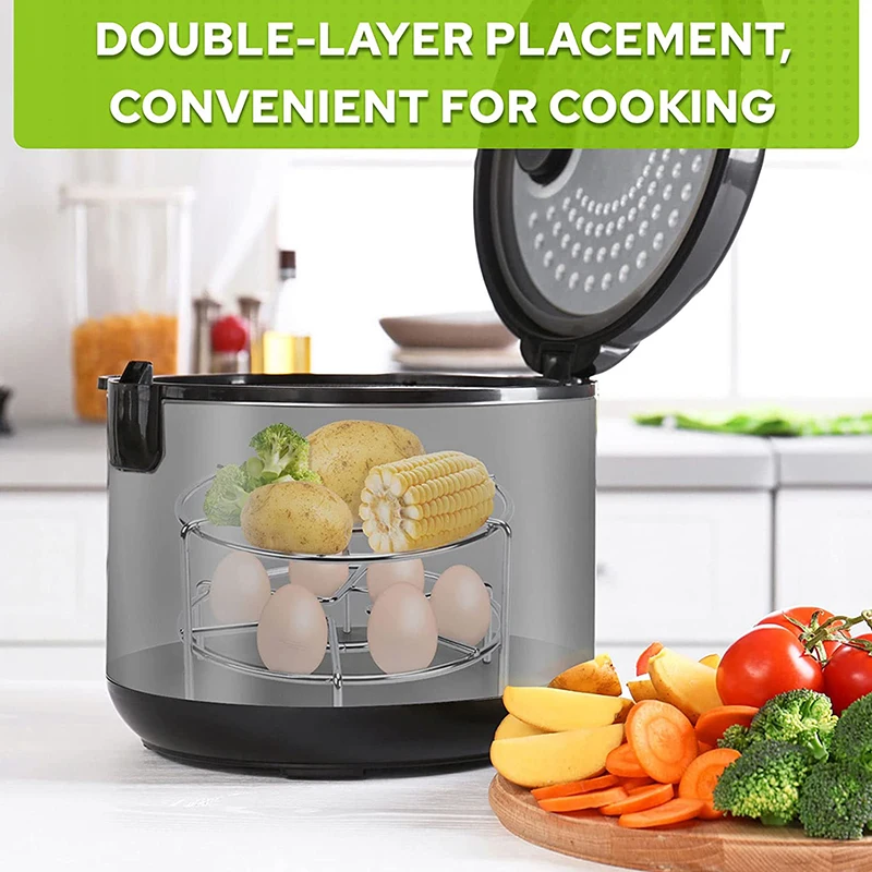 2Pcs Steam Racks, Tall Trivet for Instant Pot 6-8 Qt, Heavy Duty 18/8  Stainless Steel Steamer Rack Fit for Pressure Cooker - AliExpress