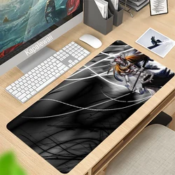 Tapis de souris dessin animé japonais, accessoire de bureau, pour ordinateur portable, noir et rouge 